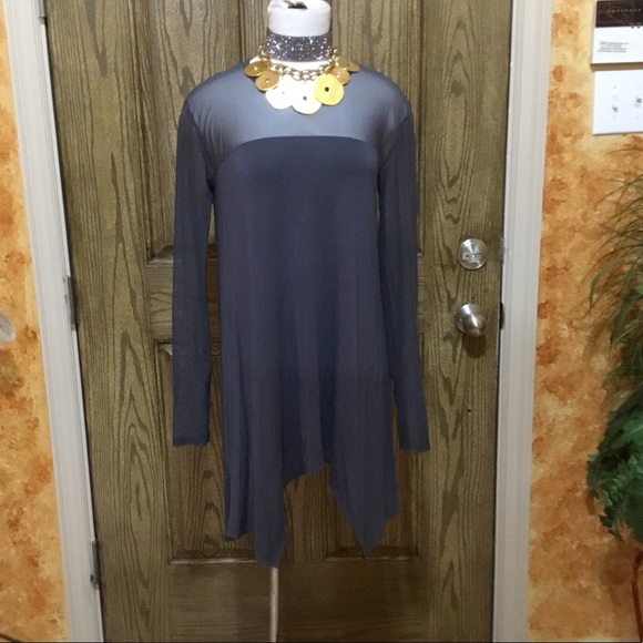 DKNY Asymmetric Mesh Tunic - Picture 4 of 6